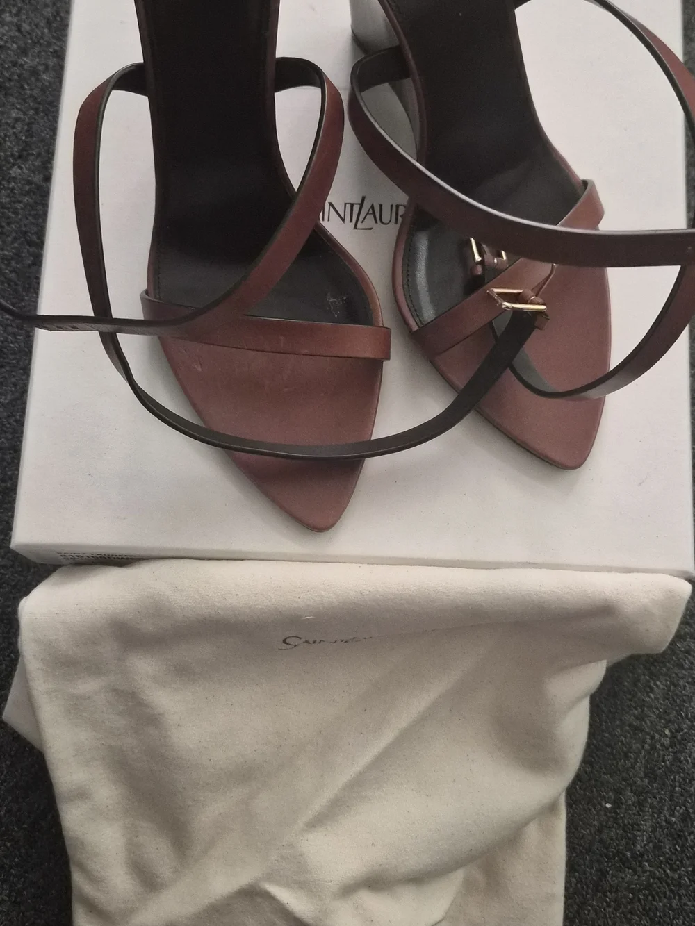 Saint Laurent Maine Liscio wedge sandals